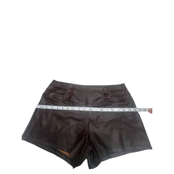 Women's Casual Faux Leather Shorts  Brown Sz L NWT - Picture 6 of 7